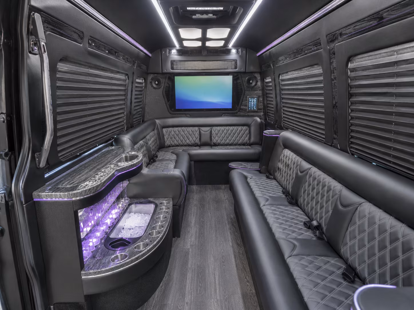 fort lauderdale 40 passenger party bus interior